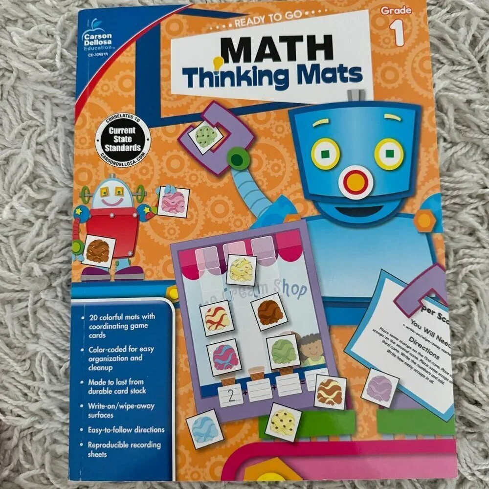 NWOT!  Carson Dellosa Math Education Dry Erase Books - SET OF 5 - Grade 1-5